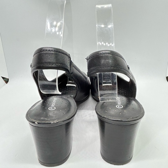 Rockport adiPRENE by Adidas Black Leather Slingback Heels with Chunky Heel SZ 9 - Picture 7 of 14